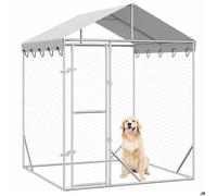 Meuble Déco - Niche/enclos pour chiens - CHIC Argent Chenil d'extérieur pour chiens - avec toit argenté 2x2x2 5 m luf3113407