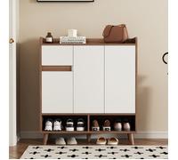 Meuble d'Entrée 4 Étagères avec Rangement Chaussures et Espace Haut Modulable - Organisation Intelligente pour Hall et Couloir