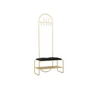 Paris Prix Meuble d'entrée avec banc porte-manteaux 180 cm Or et Noir