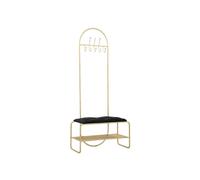 Meuble d'Entrée Avec Banc ""Porte-Manteaux"" 180cm Or & Noir