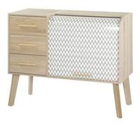 Meuble d'Entrée Chêne 3 Tiroirs Chêne - Vagues Grises 810 - L 110 x l 44 x H 87.9 cm marron G