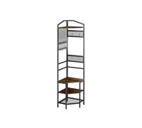Meuble d'entrée d'angle porte-manteau avec étagère et crochets 181 cm