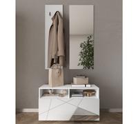 Meuble d'entrée moderne laqué blanc ANTONIA