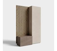 Meuble d'entrée modulable avec panneau et banc. Composition 301