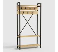Meuble d'entrée porte-manteau avec étagères et meuble à chaussures Alfa