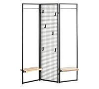 Meuble d'Entrée Porte-Manteau "River" 175cm Noir