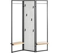 Meuble d'Entrée Porte-Manteau "River" 175cm Noir Noir