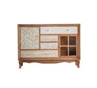 Meuble d'entrée Rustique en rondins - Console de Rangement Classique en Bois avec Sculptures décoratives for Salon et Couloir