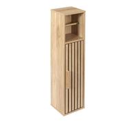Meuble dérouleur papier toilettes 1 porte effet bois avec tasseaux - PAJEN