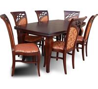 Meuble Designer Table 6x Chaises Salle à Manger Siège Tables Garniture Bois 7pcs Set