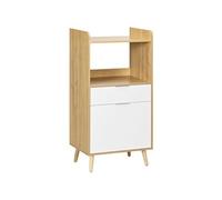 HOMCOM - Meuble pour micro-ondes - Panneau de particules - 58x40x118cm - Bois naturel
