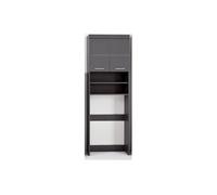 Meuble dessus de machine à laver pour salle de bain gris brillant Kelia