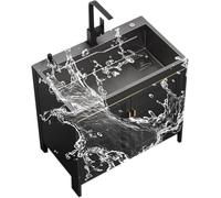 Meuble d'évier commercial avec égouttoir et robinet, idéal pour le linge, la terrasse, le jardin, l'extérieur ou la salle de bain
