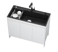 Meuble d'évier utilitaire en acier inoxydable avec robinet extractible et ensemble de vidange, autonome pour buanderie, garage, stations de lavage commerciales