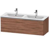Meuble Double Vasque Duravit D-Neo tiroir poignée inox 1280mm Noyer naturel DE4265070790000