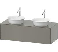 Meuble Double Vasque Duravit White Tulip 1 tiroir 1300x408mm Gris pierre satiné WT4978B9292
