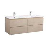 Meuble double vasque SORRENTO suspendu avec plan céramique 120cm