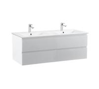 Meuble double vasque SORRENTO suspendu avec plan vasque en céramique 120cm