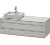 Meuble Double Vasque suspendu Duravit Ketho version gauche Gris béton mat 1400 mm KT6657L0707