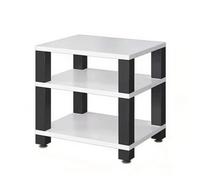 Meuble en Bois et Acier avec et Étagères Meuble HiFi, Armoire de Rangement pour Les Médias, Support de Stockage Composants Stéréo de Divertissement(White,58cm/22.8in)
