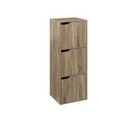 Meuble Etagère 3 Cases de rangement 3 Portes effet bois naturel H 100.5 cm