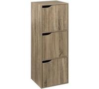 5five - étagère 3 Cases avec Portes Mix n modul Effet chêne Naturel