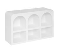 Meuble étagère, bibliothèque avec 6 niches en bois coloris blanc - Longueur 110 x Profondeur 35 x Hauteur 71,5 cm