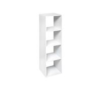 Meuble Etagère colonne 4 cases de rangement Blanc H 134 cm