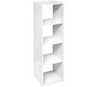 Meuble Étagère colonne 4 cases de rangement Blanc H 134 cm Blanc G
