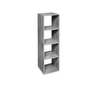 5five Meuble étagère colonne 4 cases de rangement effet chêne gris H 134 cm Gris G