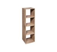 5five Bibliothèque étagère colonne 4 cases effet chêne hauteur 134 cm
