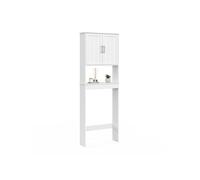 IDMarket - Meuble étagère dessus WC Waldo - Placard bois blanc