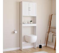 IDMarket - Meuble étagère Dessus WC Waldo Placard Bois Blanc