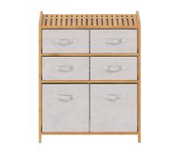 Five Simply Smart - Meuble étagère double 6 paniers - Banc et Marron