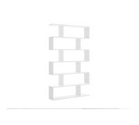 Meuble étagère - LIS - Blanc brillant - 80x25x190 cm - Mélamine