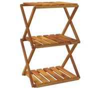 Meuble Étagère pliable à 3 niveaux desgin moderne Marron 43x31x63 cm Bois d'acacia @2717