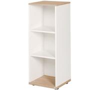 Meuble Étagère - ROBA - Pia - Blanc/Chêne San Remo - 2 étages - 31x32x91cm