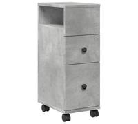 Meuble étroit de salle de bain à roulettes gris béton