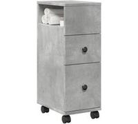 vidaXL Meuble étroit de salle de bain à roulettes gris béton