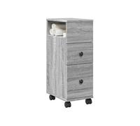 vidaXL Meuble étroit de salle de bain – Armoire à roulettes, rangement – Sonoma gris