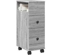 vidaXL Meuble étroit de salle de bain – Armoire à roulettes, rangement – Sonoma gris