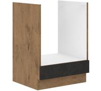 Meuble four ROCK - Mélaminé décor chêne lancelot et gris matera - L60 x H82 cm