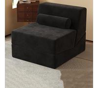 Meuble futon, lit pliant, fauteuil inclinable convertible, canapé-lit pliant, matelas de sol avec oreiller et dossier, housse amovible et lavable, convient au salon/dortoir D