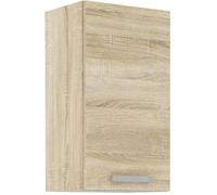 Meuble Haut 1 Porte Battante - Decor Chene Sonoma - L 40 X P 31,6 X 72 Cm - Lassen