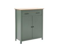 TINA - Meuble Haut 2 Portes 1 Tiroir Bois Ciré coloris Vert