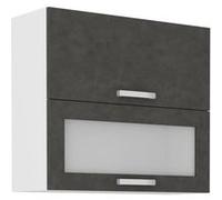 Stolarz-Lempert Meuble haut LASSEN 2 portes basculantes L 80 x P 31,6 x H 72 Gris mat