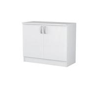Meuble haut 2 portes coloris blanc, L100 x H84 x P60 cm --