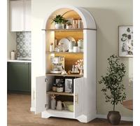Meuble haut avec éclairage LED, étagères réglables et grand espace de | Design moderne, garniture de colonne romaine, montage facile