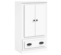 Meuble haut blanc 60 x 35,5 x 103,5 cm - Armoire de salon moderne en matériau bois | Solution de rangement pour vêtements et accessoires | Meuble élégant pour les petits espaces