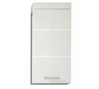 trendteam smart living Meuble Haut/Placard Mural pour Salle de Bain Amanda, 37 x 77 x 23 cm en Blanc/Blanc Brillant avec Beaucoup d'Espace de Rangement